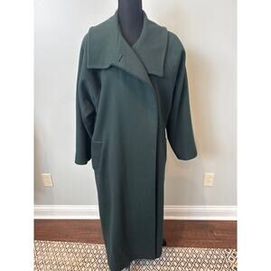 Christian Dior Vintage Long Sleeve Overcoat Hunter Green Women Size 8
